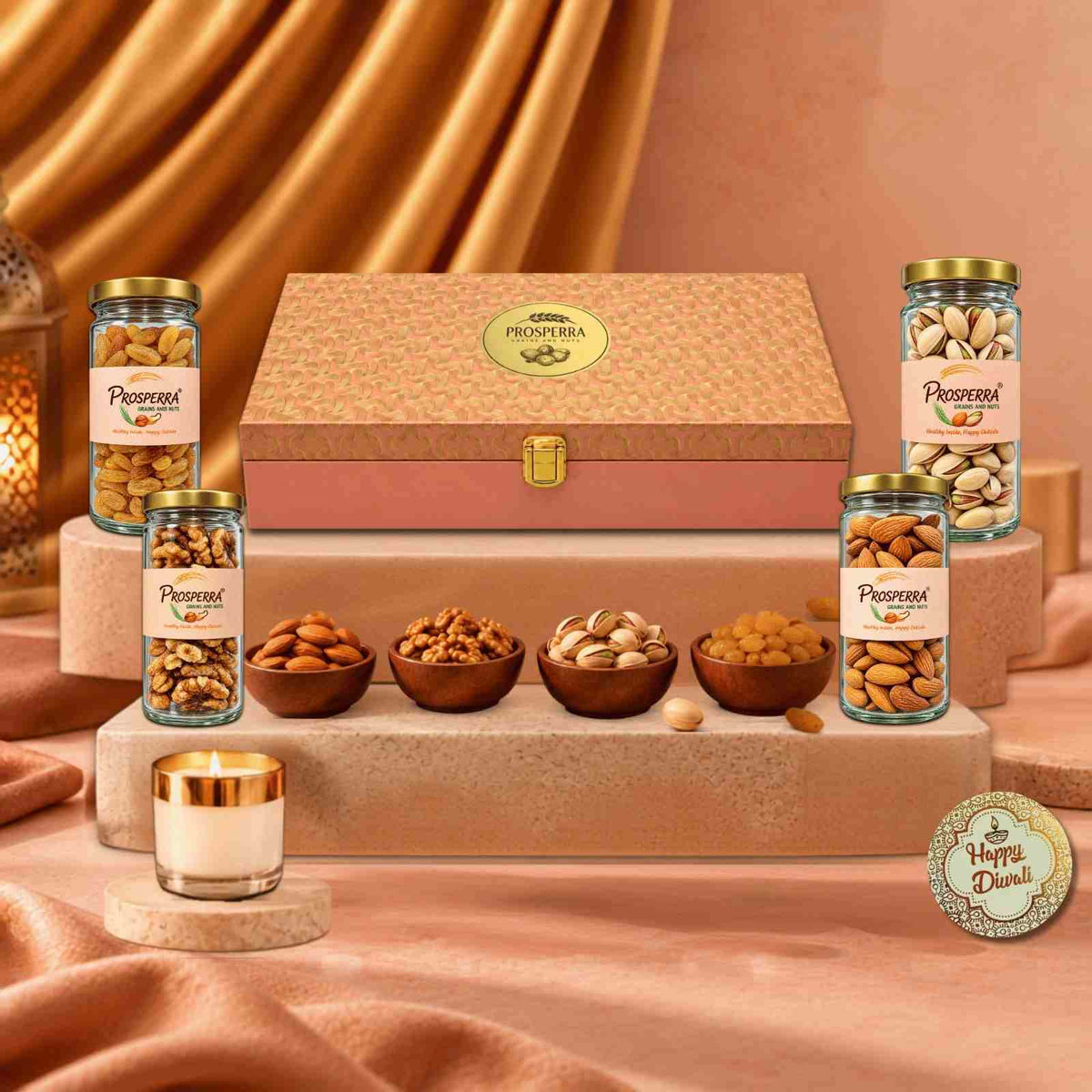 Diwali Gift Hamper | Dry Fruits, Almonds, Cashews, Raisins & Pistachios