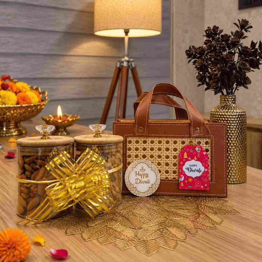 Prosperra Premium Almonds & Cashews Diwali Gift Hamper | Festive Dry Fruit Gift Set