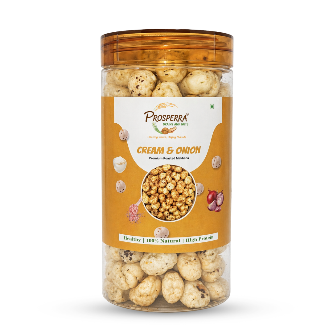 Cream & Onion Makhana Pack of 3 - Prosperra Grains & Nuts