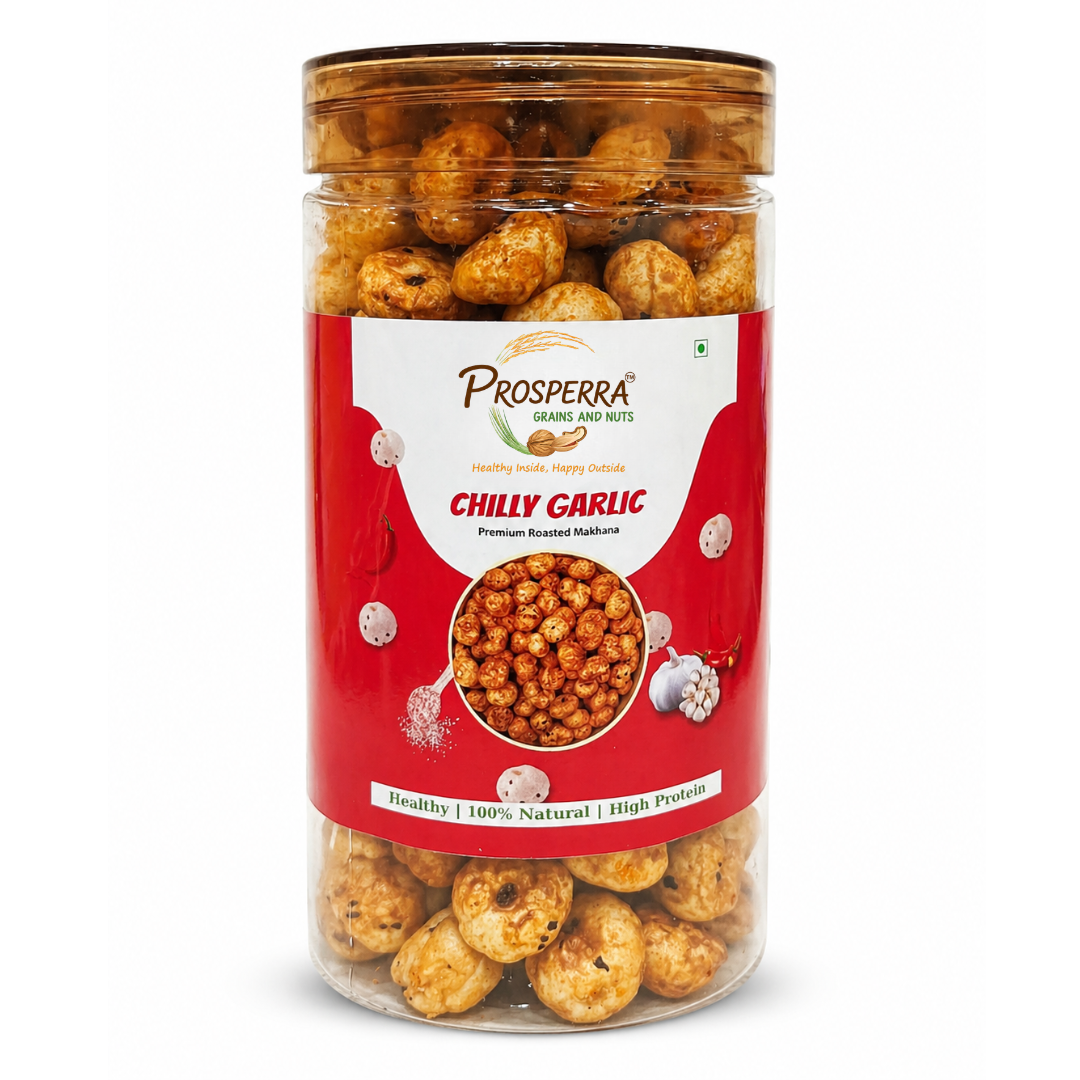 Chilli Garlic Makhana Pack of 3 - Prosperra Grains & Nuts