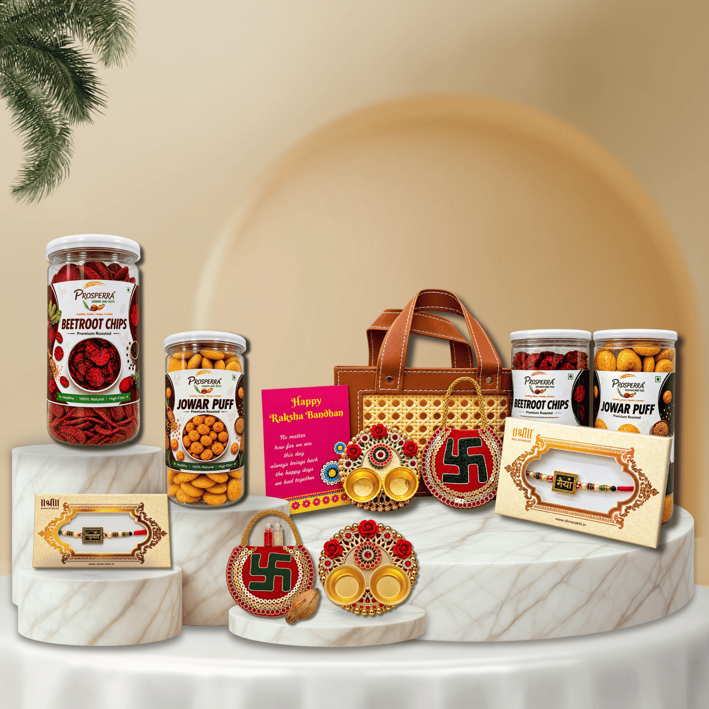 Prosperra Rakhi Hamper for Brother – Premium Dry Fruits & Snacks Gift Hamper | Raksha Bandhan Gift for Brother