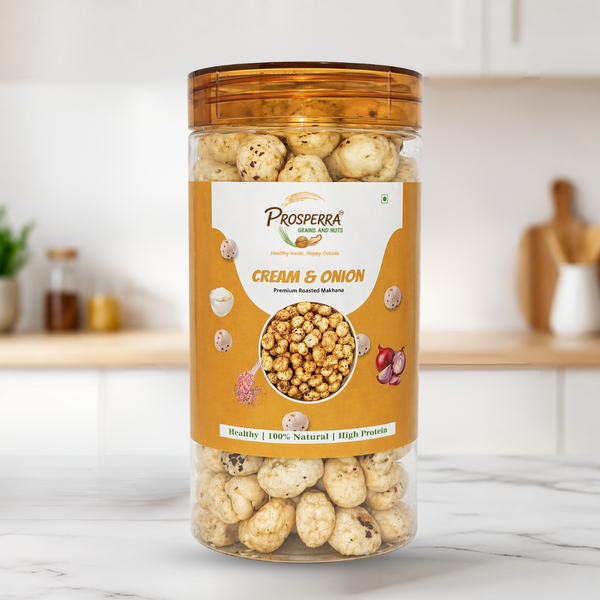 Cream & Onion Makhana Pack of 3 - Prosperra Grains & Nuts