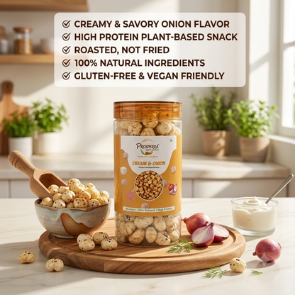 Cream & Onion Makhana Pack of 3 - Prosperra Grains & Nuts