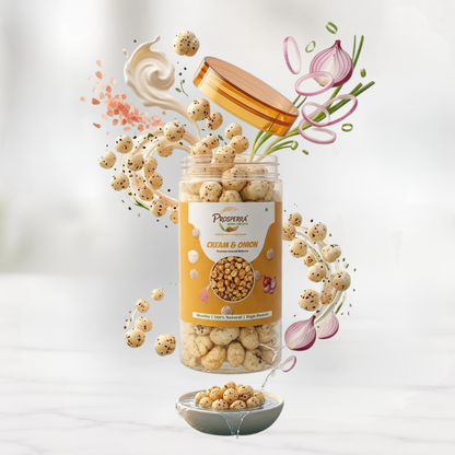 Cream & Onion Makhana Pack of 3 - Prosperra Grains & Nuts
