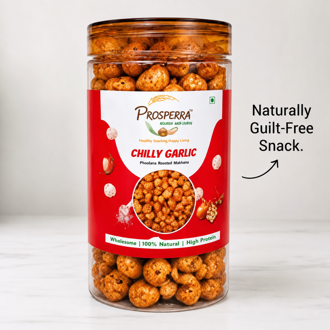 Chilli Garlic Makhana Pack of 3 - Prosperra Grains & Nuts