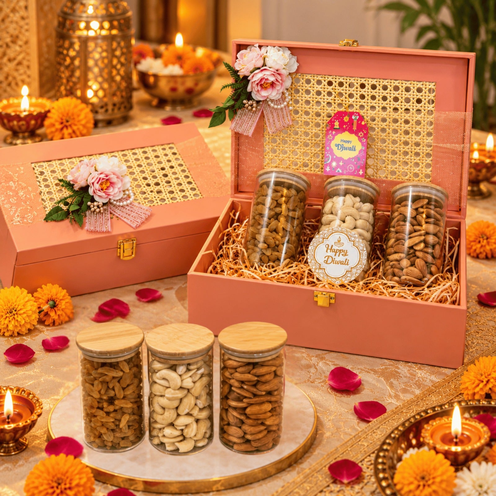 Prosperra Premium Dry Fruit Diwali Gift Hamper | Almonds, Cashews & Raisins