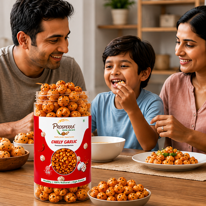 Chilli Garlic Makhana Pack of 3 - Prosperra Grains & Nuts