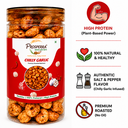 Chilli Garlic Makhana Pack of 3 - Prosperra Grains & Nuts