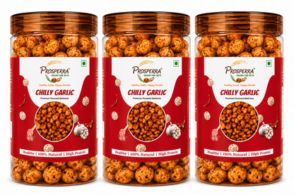 Chilli Garlic Makhana Pack of 3 - Prosperra Grains & Nuts