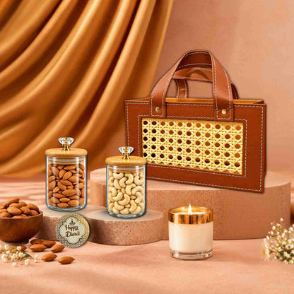Prosperra Premium Almonds & Cashews Diwali Gift Hamper | Festive Dry Fruit Gift Set