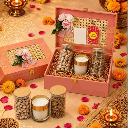 Prosperra Premium Pistachios & Walnuts Diwali Gift Hamper | Festive Dry Fruit Gift Box