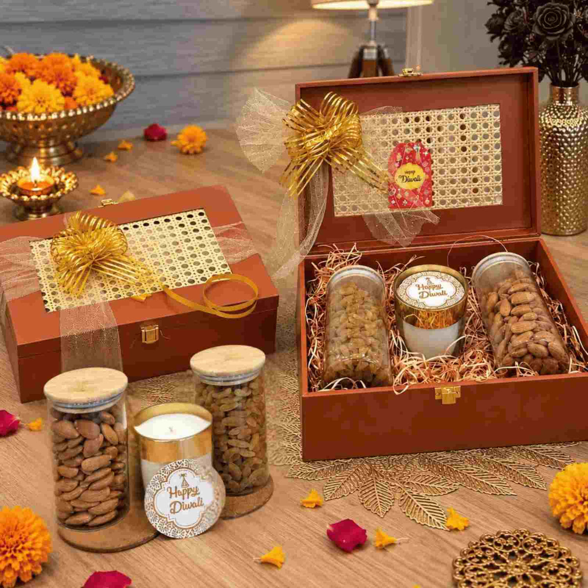 Prosperra Premium Dry Fruit Diwali Gift Hamper | Almonds & Cashews Gift Box