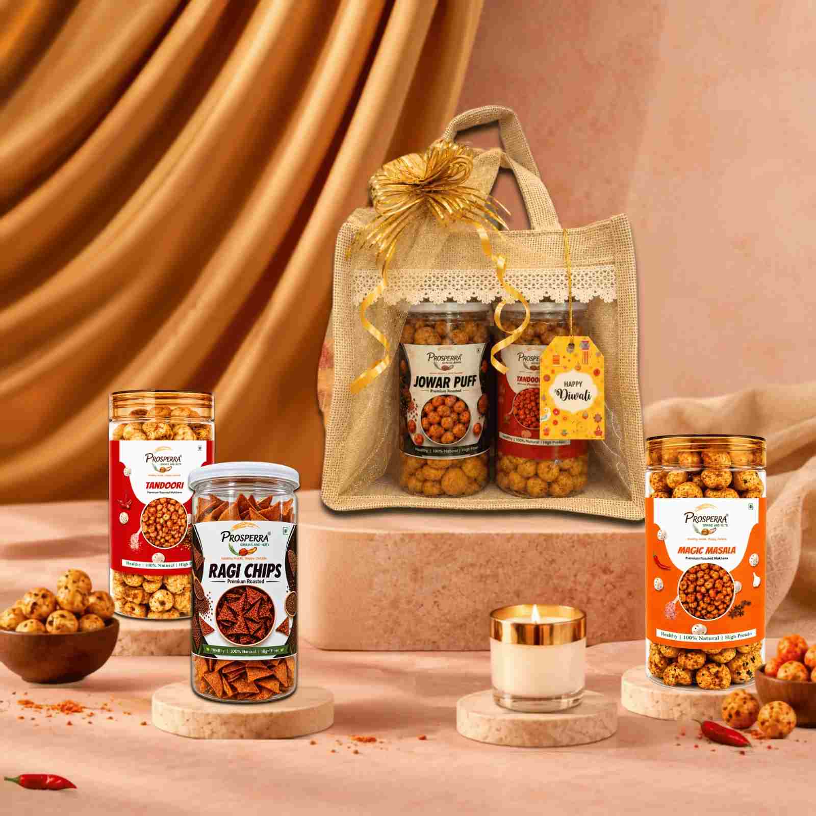 Prosperra Premium Millet Snacks Diwali Gift Hamper | Healthy Festive Snack Gift Box