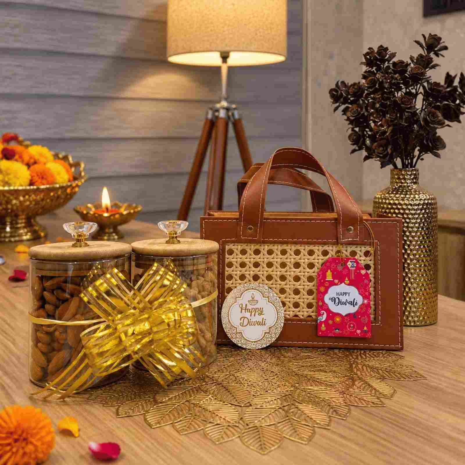 Prosperra Premium Almonds & Cashews Diwali Gift Hamper | Festive Dry Fruit Gift Set