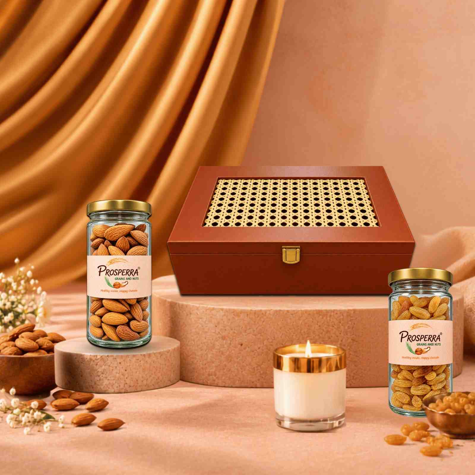 Prosperra Premium Dry Fruit Diwali Gift Hamper | Almonds & Cashews Gift Box