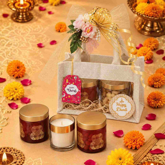 Diwali Gift Hamper with Premium Almonds & Cashews | Festive Dry Fruit Gift Box