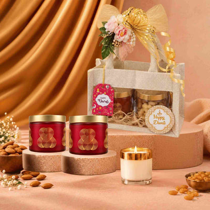 Diwali Gift Hamper with Premium Almonds & Cashews | Festive Dry Fruit Gift Box