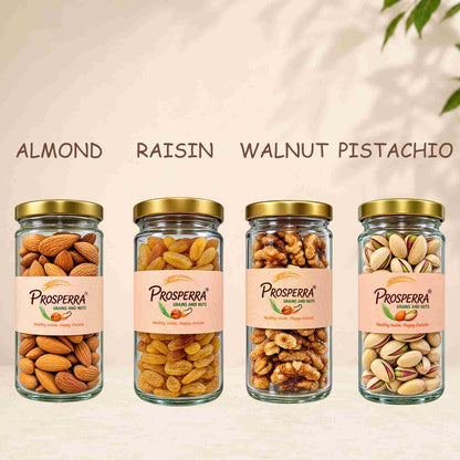 Prosperra Premium Rakhi Hamper for Brother – Pistachios, Almonds, Walnuts & Dry Fruit Mix with Rakhi | Raksha Bandhan Gift Box