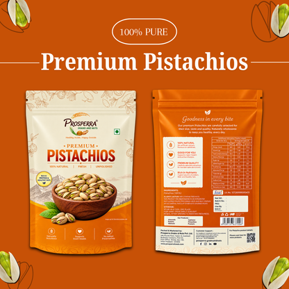 Prosperra Premium Pistachios (Pista) – 100% Natural, Fresh, Crunchy & Unpolished Pistachio Nuts