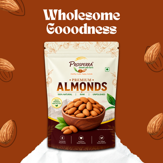 Prosperra Premium Almonds – Raw, Unpolished & 100% Natural Almonds