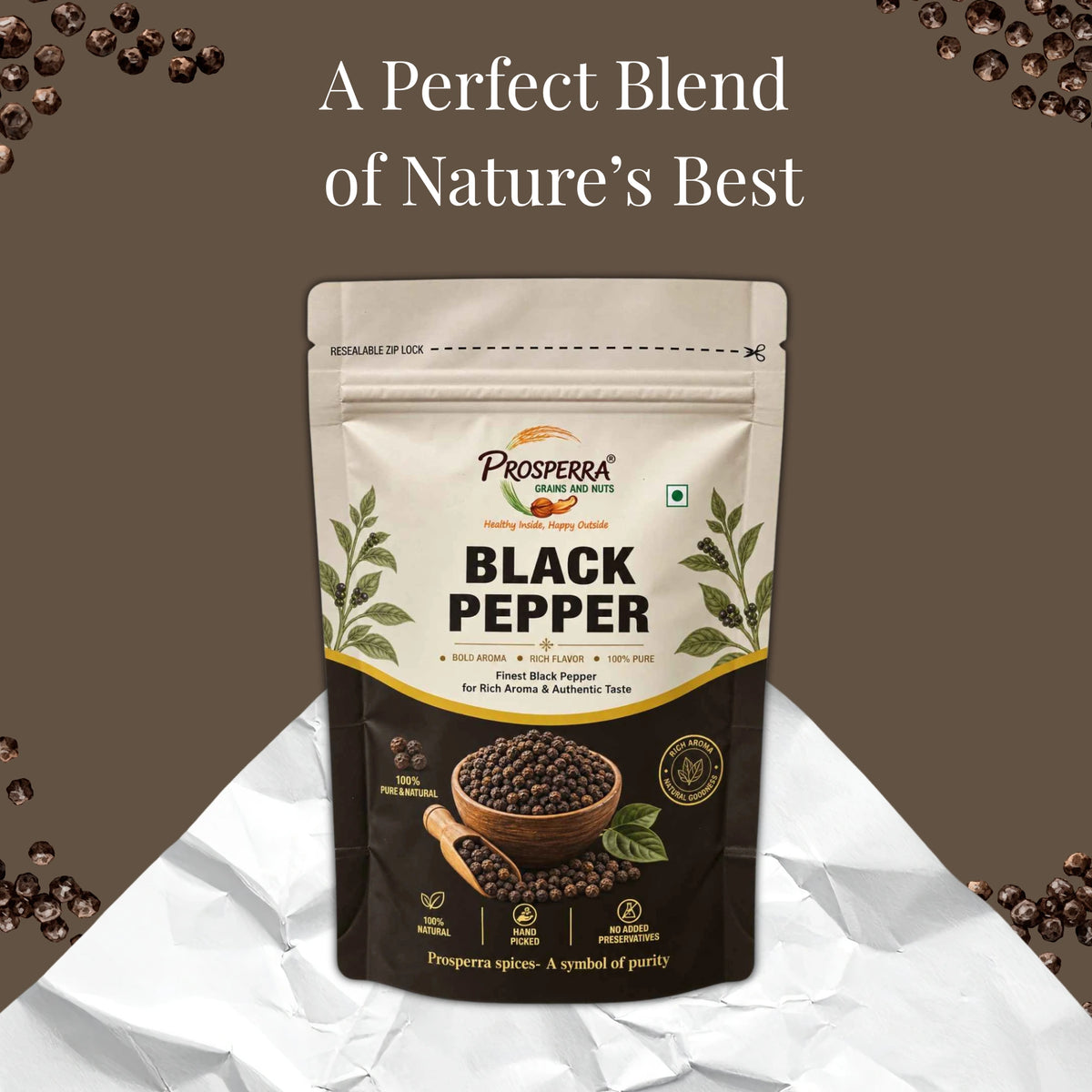 Premium Black Pepper (Kali Mirch) – Whole Aromatic Spice