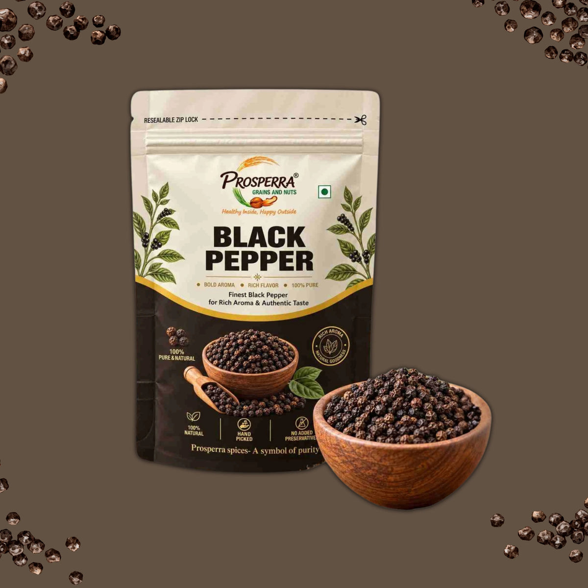 Premium Black Pepper (Kali Mirch) – Whole Aromatic Spice