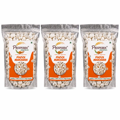 Plain Phool Makhana Pack of 3 - Prosperra Grains & Nuts
