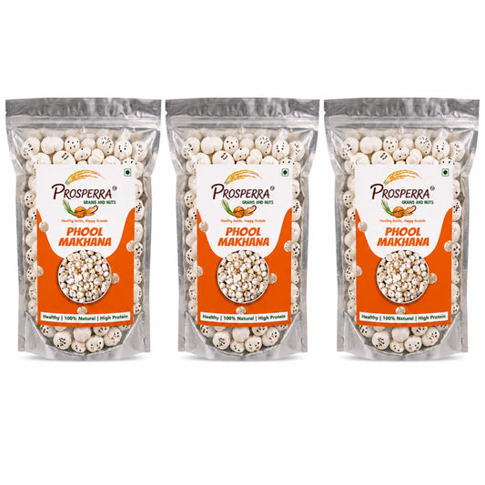 Plain Phool Makhana Pack of 3 - Prosperra Grains & Nuts