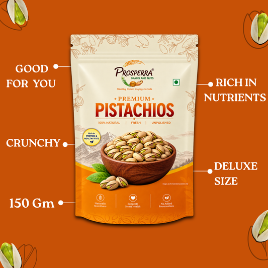 Prosperra Premium Pistachios (Pista) – 100% Natural, Fresh, Crunchy & Unpolished Pistachio Nuts