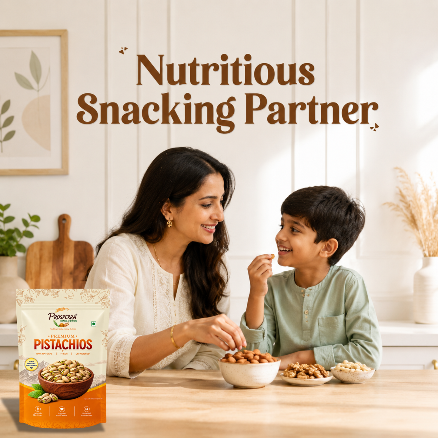 Prosperra Premium Pistachios (Pista) – 100% Natural, Fresh, Crunchy & Unpolished Pistachio Nuts