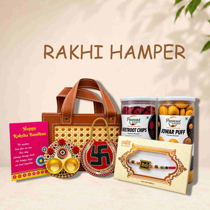 Prosperra Rakhi Hamper for Brother – Premium Dry Fruits & Snacks Gift Hamper | Raksha Bandhan Gift for Brother