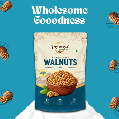 Prosperra Premium Walnuts (Akhrot) – 100% Natural, Raw & Unpolished Walnuts | Rich in Protein & Healthy Fats