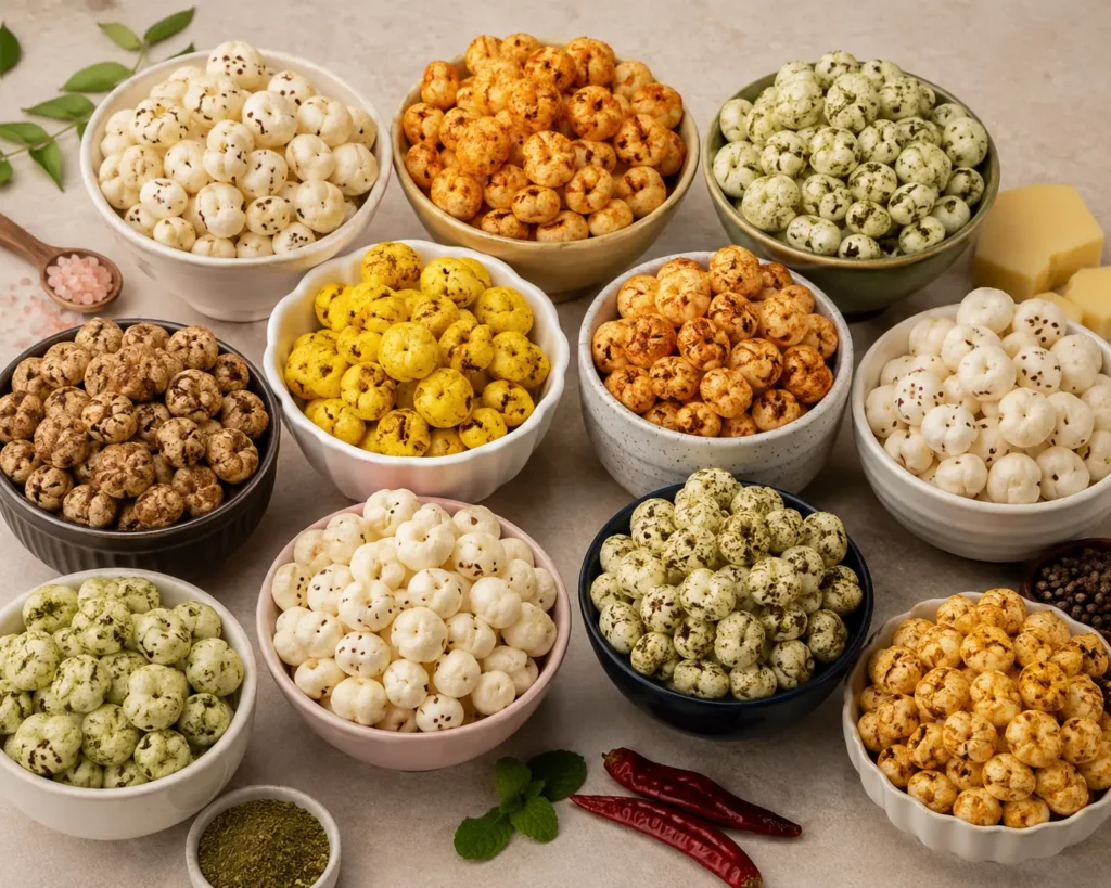 A healthy bowl of makhana (fox nuts), a nutritious snack rich in protein, antioxidants, and essential nutrients that support overall wellness.